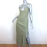 Jacquemus La Robe Adour Draped Midi Dress Sage Twill Size 38