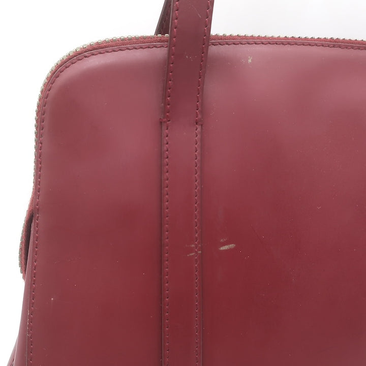 Vintage Prada 1995 Spazzolato Leather Top Handle Bag Burgundy