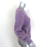 Maje Puff Sleeve Ribbed Knit Sweater Violet Mohair-Blend Size 1