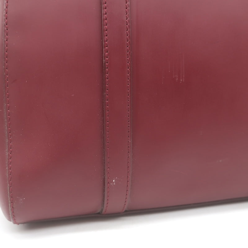 Vintage Prada 1995 Spazzolato Leather Top Handle Bag Burgundy