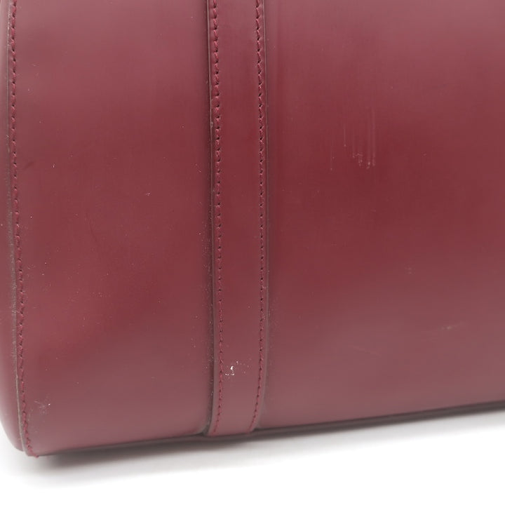Vintage Prada 1995 Spazzolato Leather Top Handle Bag Burgundy