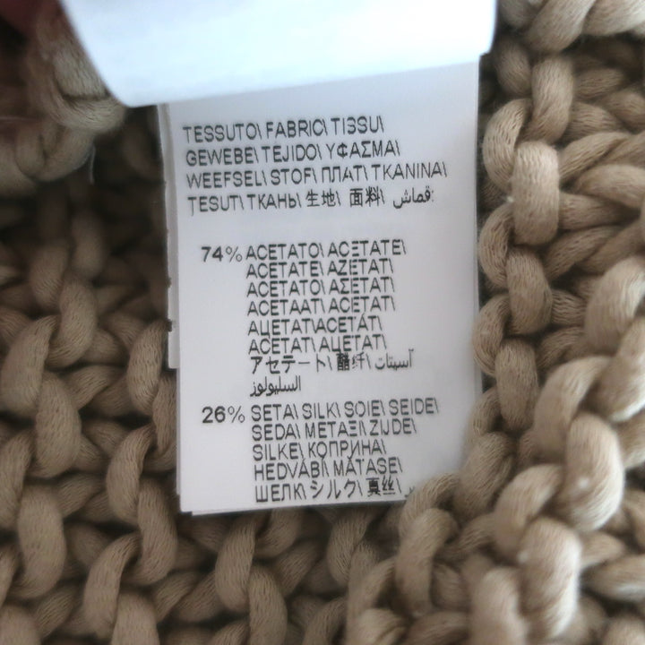 Brunello Cucinelli Chunky Knit Zip-Up Hooded Cardigan Beige Cotton Size Large