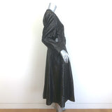 Vintage Galanos Croc-Embossed Belted Coat Dark Brown Jacquard Size Medium