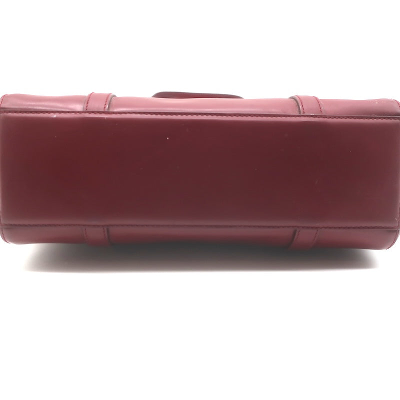 Vintage Prada 1995 Spazzolato Leather Top Handle Bag Burgundy