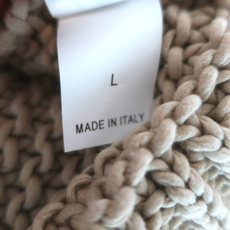 Brunello Cucinelli Chunky Knit Zip-Up Hooded Cardigan Beige Cotton Size Large
