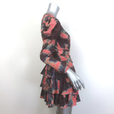 Ulla Johnson Semira Puff Sleeve Mini Dress Rosewood Tie Dye Silk Size 4