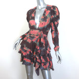 Ulla Johnson Semira Puff Sleeve Mini Dress Rosewood Tie Dye Silk Size 4