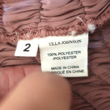 Ulla Johnson Edie Ruffled Midi Skirt Pink Plisse Satin Size 2 NEW