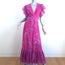 Jessie Western Maxi Wrap Dress Pink Star Print Silk-Cotton Size Small NEW