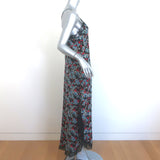Zadig & Voltaire Ristyl Midi Slip Dress Black Lace-Trim Floral Print Size Small