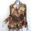 MaliParmi Velvet Blazer Multicolor Floral Print Size 42 Single-Breasted Jacket