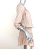 Ulla Johnson Olga Blouson Mini Dress Rose Plisse Satin Size 2 NEW