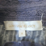 LoveShackFancy Alfie Ruffled Mini Dress Blue Floral Print Voile Size Small