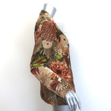 MaliParmi Velvet Blazer Multicolor Floral Print Size 42 Single-Breasted Jacket