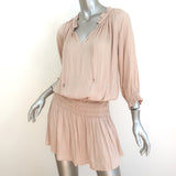 Ulla Johnson Olga Blouson Mini Dress Rose Plisse Satin Size 2 NEW