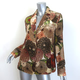 MaliParmi Velvet Blazer Multicolor Floral Print Size 42 Single-Breasted Jacket