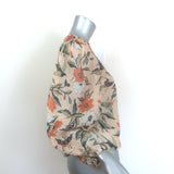 Ulla Johnson Eliza Puff Sleeve Blouse Alabaster Floral Print Silk Cloque Size 0