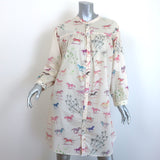 MOTHER The New To Town Shirtdress Cream Goodbye Horses Print Size Medium
