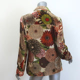 MaliParmi Velvet Blazer Multicolor Floral Print Size 42 Single-Breasted Jacket
