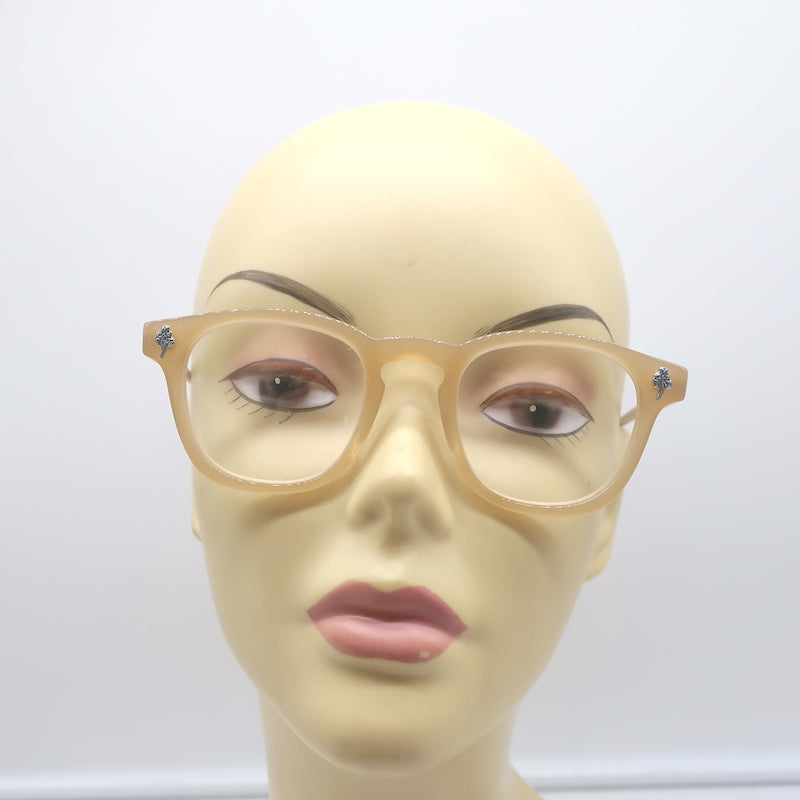 Mark McNairy x Garrett Leight Veni Vidi Vici Round Eyeglasses Beige