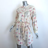 MOTHER The New To Town Shirtdress Cream Goodbye Horses Print Size Medium