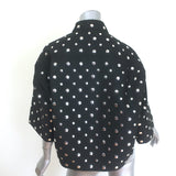 Sandro Galaxy Studded Faille Cropped Button Down Shirt Black Size 1