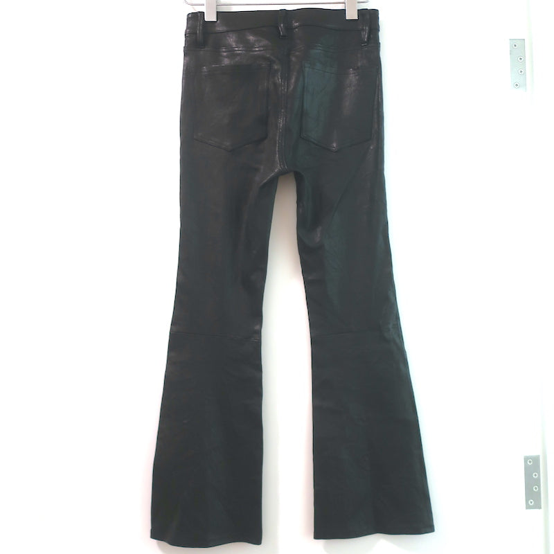 FRAME Leather Le Crop Mini Boot Pants Black Size 25
