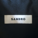 Sandro Galaxy Studded Faille Cropped Button Down Shirt Black Size 1