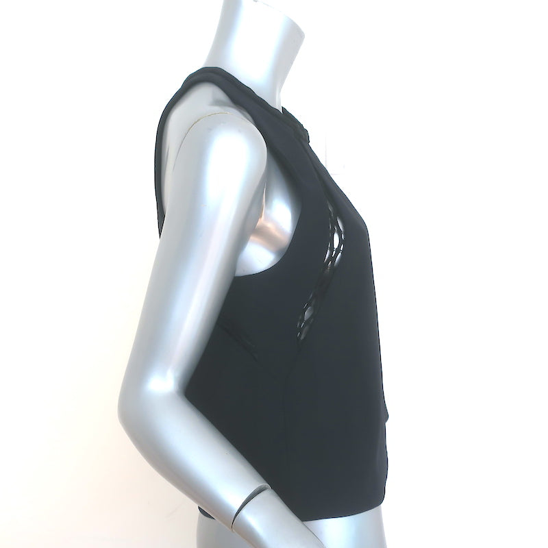 IRO Buddy Tank Top Black Lace-Trimmed Crepe Size 36 NEW