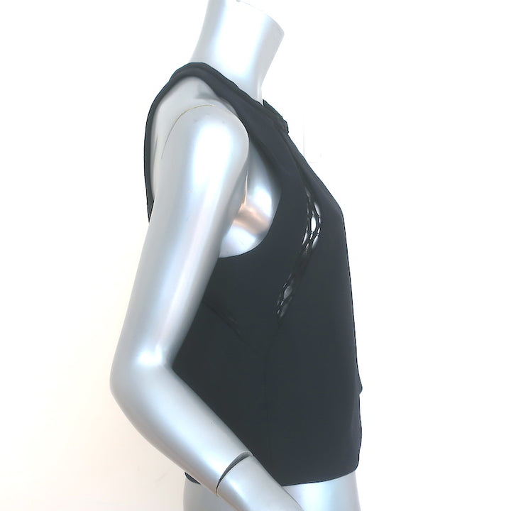 IRO Buddy Tank Top Black Lace-Trimmed Crepe Size 36 NEW
