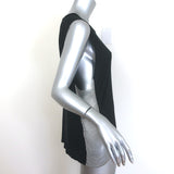 Saint Laurent chain-embellished open-side tank top, black silk jersey, authentic pre-owned luxury piece, size small