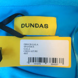 Dundas Gala One-Shoulder Cutout Mini Dress Azure Spandex Size 40 NEW