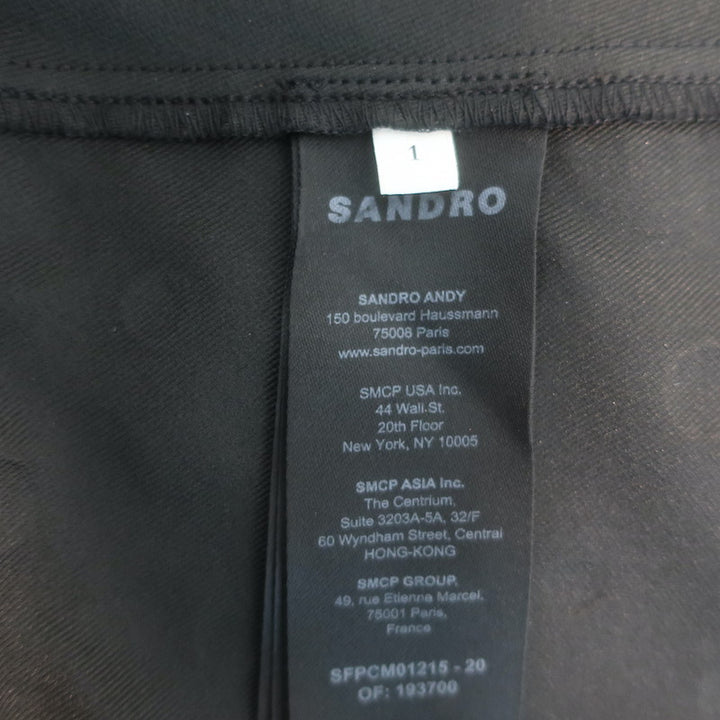 Sandro Galaxy Studded Faille Cropped Button Down Shirt Black Size 1