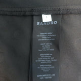 Sandro Galaxy Studded Faille Cropped Button Down Shirt Black Size 1