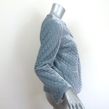GANNI Hayden Quilted Velvet Jacket Blue Size Small