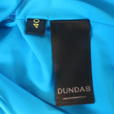Dundas Gala One-Shoulder Cutout Mini Dress Azure Spandex Size 40 NEW