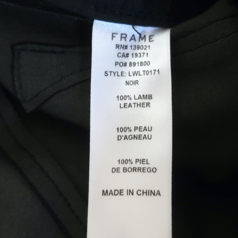 FRAME Leather Le Crop Mini Boot Pants Black Size 25