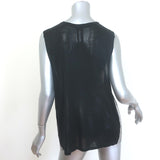 Saint Laurent chain-embellished open-side tank top in black silk jersey, size S, pre-owned authentic luxury piece