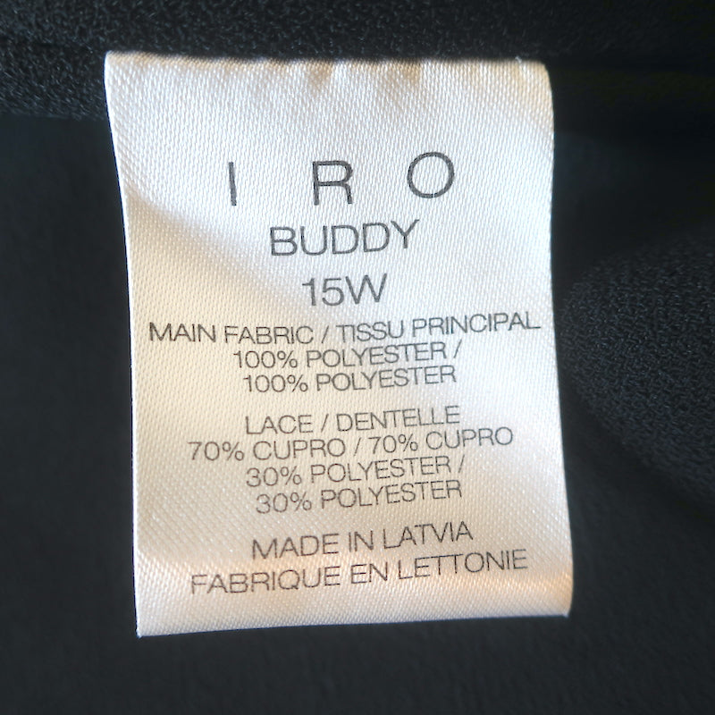 IRO Buddy Tank Top Black Lace-Trimmed Crepe Size 36 NEW