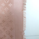 Louis Vuitton Fox Fur-Trimmed Monogram Shawl Blush Pink Silk-Wool
