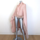 Louis Vuitton Fox Fur-Trimmed Monogram Shawl Blush Pink Silk-Wool