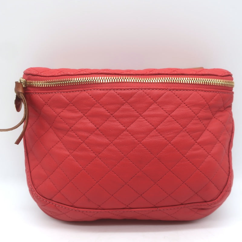Clare V. Supreme FannyPack Belt Bag Red Quilted Leather