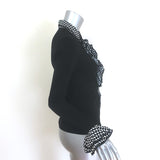 Anne Fontaine Emira Houndstooth Ruffle Button Down Blouse Black Size 38