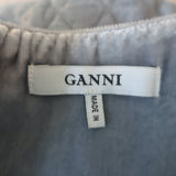 GANNI Hayden Quilted Velvet Jacket Blue Size Small