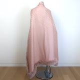 Louis Vuitton Fox Fur-Trimmed Monogram Shawl Blush Pink Silk-Wool