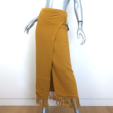 Savannah Morrow The Label Desert Fringed Midi Wrap Skirt Mustard Size XS/S NEW
