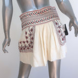 Isabel Marant Etoile Vera Mini Skirt Ecru Embroidered Cotton Gauze Size 36 NEW