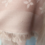 Louis Vuitton Fox Fur-Trimmed Monogram Shawl Blush Pink Silk-Wool