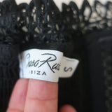 Charo Ruiz Lys Strapless Bustier Top Black Lace-Trim Cotton Size Small