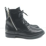 Saint Laurent Ranger Zip Combat Boots Black Leather Size 38.5 Flat Ankle Boots